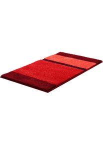 Badematte &raquo;Room&laquo;, H&ouml;he 24 mm, rutschhemmend beschichtet, besonders dichter Flor, Badematte mit Streifen , rot , Grund , rubinrot
