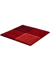 Badematte &raquo;Diviso&laquo;, H&ouml;he 20 mm, rutschhemmend beschichtet, pflegeleicht, Badematte mit Melange-Effekt , rot , Grund , rubinrot