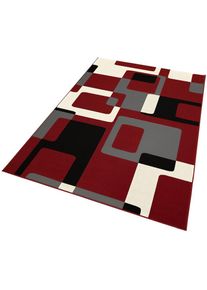Teppich »Retro«, rechteckig, 9 mm Höhe, Kurzflor, Grafisches Muster, Gekettelt, Robust, Pflegeleicht , rot , Hanse Home