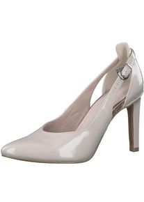 Marco Tozzi High-Heel-Pumps, mit seitlichen CutOuts beige 37 beige-glänzend In eleganter spitzer Form - ideal als Brautschuh tragbar