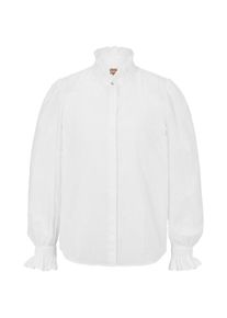 BOSS Orange Rüschenbluse »C_Bellina 10246572 01«, mit feinem Knötchenmuster im Gewebe weiß 46 White Romantische Bluse von BOSS