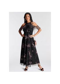 Melrose Abendkleid, aus weichem Mesh - NEUE KOLLEKTION schwarz 44 N-Gr schwarz-rosa Abendkleid von Melrose
