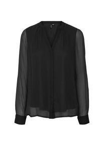 Véro Moda VERO MODA Chiffonbluse »VMKAYA FALL LS SHIRT WVN« schwarz XL Black Elegante Bluse von VERO MODA