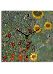 Wanduhr »Garten mit Sonnenblumen«, analog, 30 cm , grün , Artland