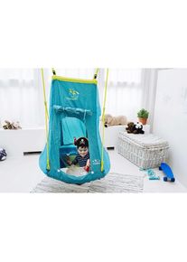 Hudora Nestschaukel »Pirat«, (Set), Ø: 90 cm, inklusive Zeltüberzug grün grün/hellgrün