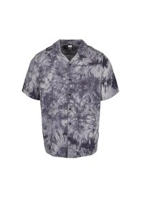 Urban Classics Langarmhemd »Herren Tye Dye Viscose Resort Shirt« blau M US-Größen dark UC Plus Size