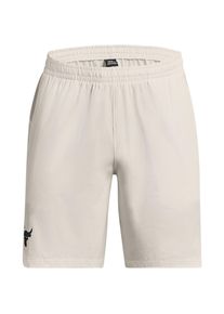 Under Armour Project Rock Funktionsshorts Herren - wei&szlig; - Gr. L - Polyester/Elastan