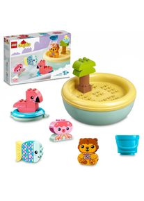 Lego® Konstruktionsspielsteine »Badewannenspass: Schwimmende Tierinsel (10966), Lego® DUPLO«, (20 St.), Badewannenspielzeug