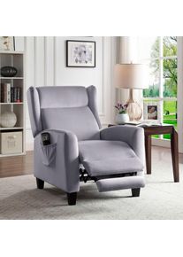 TV-Sessel »Timo«, klassischer Ohrensessel mit Relaxfunktion und praktischer Seitentasche , grau , ATLANTIC HOME COLLECTION