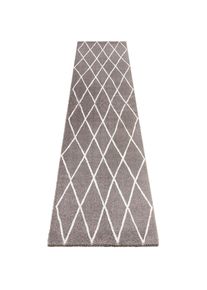 Hochflor-Läufer »Abbeville«, rechteckig, 32 mm Höhe, Dichter Hochflor, Langflor, Skandi Look, Geometrisches Design, Robust , grau , ELLE DECORATION