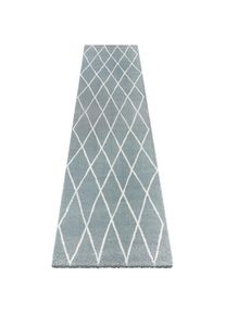 Hochflor-Läufer »Abbeville«, rechteckig, 32 mm Höhe, Dichter Hochflor, Langflor, Skandi Look, Geometrisches Design, Robust , blau , ELLE DECORATION...