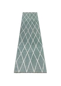 Hochflor-Läufer »Abbeville«, rechteckig, 32 mm Höhe, Dichter Hochflor, Langflor, Skandi Look, Geometrisches Design, Robust , grün , ELLE DECORATION
