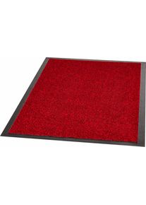 Fussmatte »Smart«, rechteckig, 7 mm Höhe, Schmutzfangteppich, Gemustert, Rutschfest, Robust, Waschbar, Schnörkel , rot , Hanse Home