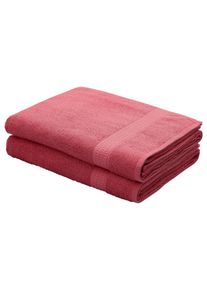 Strandt&uuml;cher &raquo;Juna&laquo;, (2 St.), Badetuch, Set und als Serie, Handtuch Set, Uni-Farben, 100% Baumwolle , lila , my home , beere