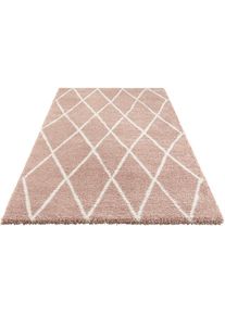 Hochflor-Teppich »Abbeville«, rechteckig, 32 mm Höhe, Dichter, Hochflor, Skandi Look, Geometrisches Design, Robust , orange , ELLE DECORATION ,...