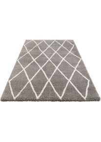 Hochflor-Teppich »Abbeville«, rechteckig, 32 mm Höhe, Dichter, Hochflor, Skandi Look, Geometrisches Design, Robust , grau , ELLE DECORATION