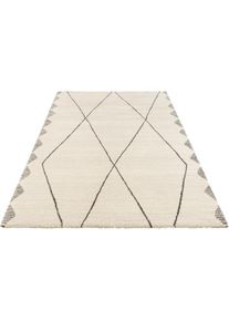 Teppich »Beaune«, rechteckig, 14 mm Höhe, weicher Kurzflor, Skandi Look, leichte Reliefstruktur, Robust , grau , ELLE DECORATION , grau/creme