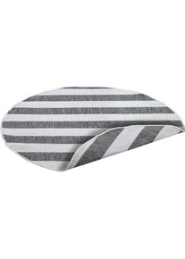 Teppich »Alan«, rund, 5 mm Höhe, Wendeteppich mit Streifen, Skandi, Flachgewebe, UV-beständig , grau , Andas , silberfarbengrau