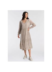 ZABAIONE Midikleid, aus Chiffon beige XXL (44) N-Gr beige-gemustert Chiffonkleid von ZABAIONE
