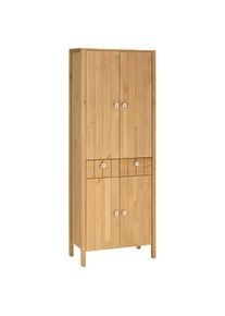 Home Affaire Hochschrank »Tina«, Badmöbel, Schrank, Breite 57 cm, Massivholz beige natur
