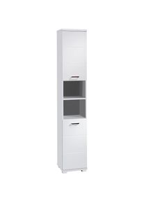 ByLiving Hochschrank »Nebraska«, Breite 35 cm, Badezimmerschrank, welchselbarer Türanschlag weiß weiß / Hochglanz weiß
