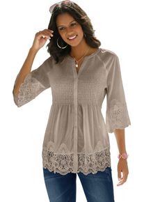 Damen Spitzenbluse sesam