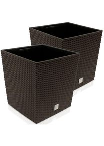 Prosperplast Blumentopf Rato Low 2er-Set Umbra 39x39x40,5cm