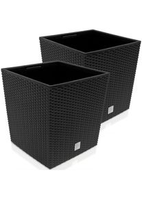 Prosperplast Blumentopf Rato Low 2er-Set Anthrazit 39x39x40,5cm