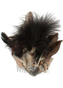 Alpenflüstern Fascinator piuma miracolo marrone nero