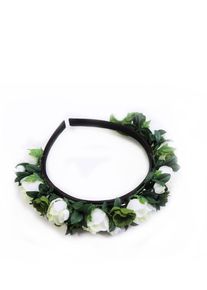 Rosen-Blätter Haarreif grün-creme