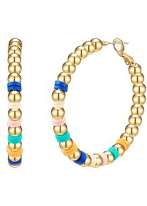 Yokoamii, Femmes Boucles d'oreilles, bleu / jaune d'or / vert / orange