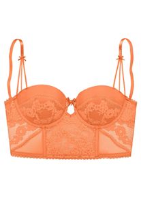 Lascana Corsage, mit Edler Spitze Und Feinem Glitzeraccessoire Orange, Größe 80