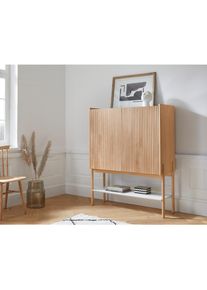 Andas Barschrank »Jytte«, Design by Morten Georgsen, mit massiven Holzstreben in der Front beige natur