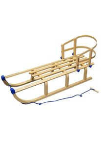 Colint Davoser Schlitten »Davos 110 mit Holzlehne und Leine«, (Set, 3 tlg.) braun