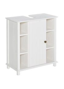 Home Affaire Waschbeckenunterschrank »Vili«, Landhaus-Look, mit 6 Fächern weiß