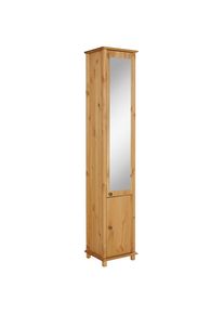 Home Affaire Hochschrank »Vili«, Aus massiver Kiefer, Tür mit Spiegel beige natur