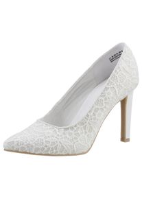 Marco Tozzi High-Heel-Pumps, in schöner Makramee-Optik weiß 35 Klassischer Pumps - ideal als Brautschuh tragbar