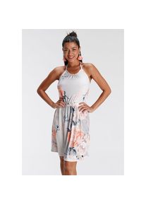 Melrose Neckholderkleid, in Flower-Design - NEUE KOLLEKTION grau 44 N-Gr grau-orange Feminines Neckholderkleid von Melrose