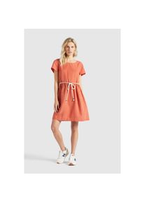 Khujo Blusenkleid »Kleid ASBA«, mit Innenfutter und Eingrifftaschen orange XL Normalgrößen Terrakotta Weicher Stoff mit Leinenanteil