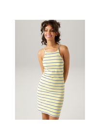Aniston CASUAL Sommerkleid, Marine-Look oder bunt gestreift - du hast die Wahl - NEUE KOLLEKTION bunt 44 N-Gr helltürkis-gelb-wollweiß-schwarz...