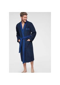 H.I.S. H.I.S Unisex-Bademantel »Hannes«, (1 St.), für Damen & Herren, lang, mit Taschen blau marine Aus 100% Baumwolle hergestellt