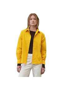 Marc O'Polo MARC O'POLO Hemdbluse, mit überschnittener Schulter gelb 44 dunkelgelb Feste Bluse von Marc O`Polo