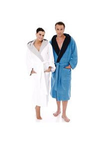 Egeria Unisex-Bademantel »Cairo«, (1 St.), mit Kapuze, Doubleface Optik weiß Mit Kapuze, Gürtel & Taschen
