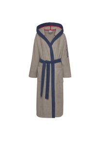 Kangaroos Unisex-Bademantel »Henry«, (1 St.), Bademäntel für Damen & Herren, Logostickerei, lang grau taupe mit Logostickerei auf dem Ärmel