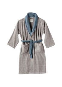 Tom Tailor Unisex-Bademantel »Wellness«, (1 St.), für Damen & Herren, farblich abgesetzter Kragen, Hoch/Tief-Webtechnik silberfarben silver...