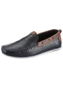 Bugatti Slipper »Chesley«, mit modischen Durchzügen blau 42 dunkelblau used Slipper im Bootsschuhe Style