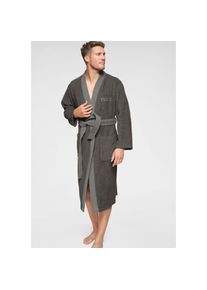 H.I.S. H.I.S Unisex-Bademantel »Hannes«, (1 St.), für Damen & Herren, lang, mit Taschen grau Aus 100% Baumwolle hergestellt