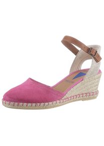 VERBENAS Sandalette, mit Bast bezogenem Keilabsatz pink 37 Mit verstellbarem Riemchen