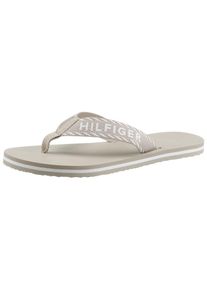 Tommy Hilfiger Zehentrenner »TOMMY WEBBING SANDAL«, für Bad und Strand super geeignet beige 35 sandfarben Zehentrenner mit Logoschriftzug