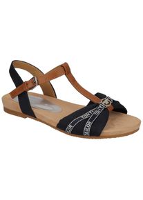 Tom Tailor Sandalette, mit verstellbarer Schnalle blau 42 navy Sandalette mit bedruckem Band